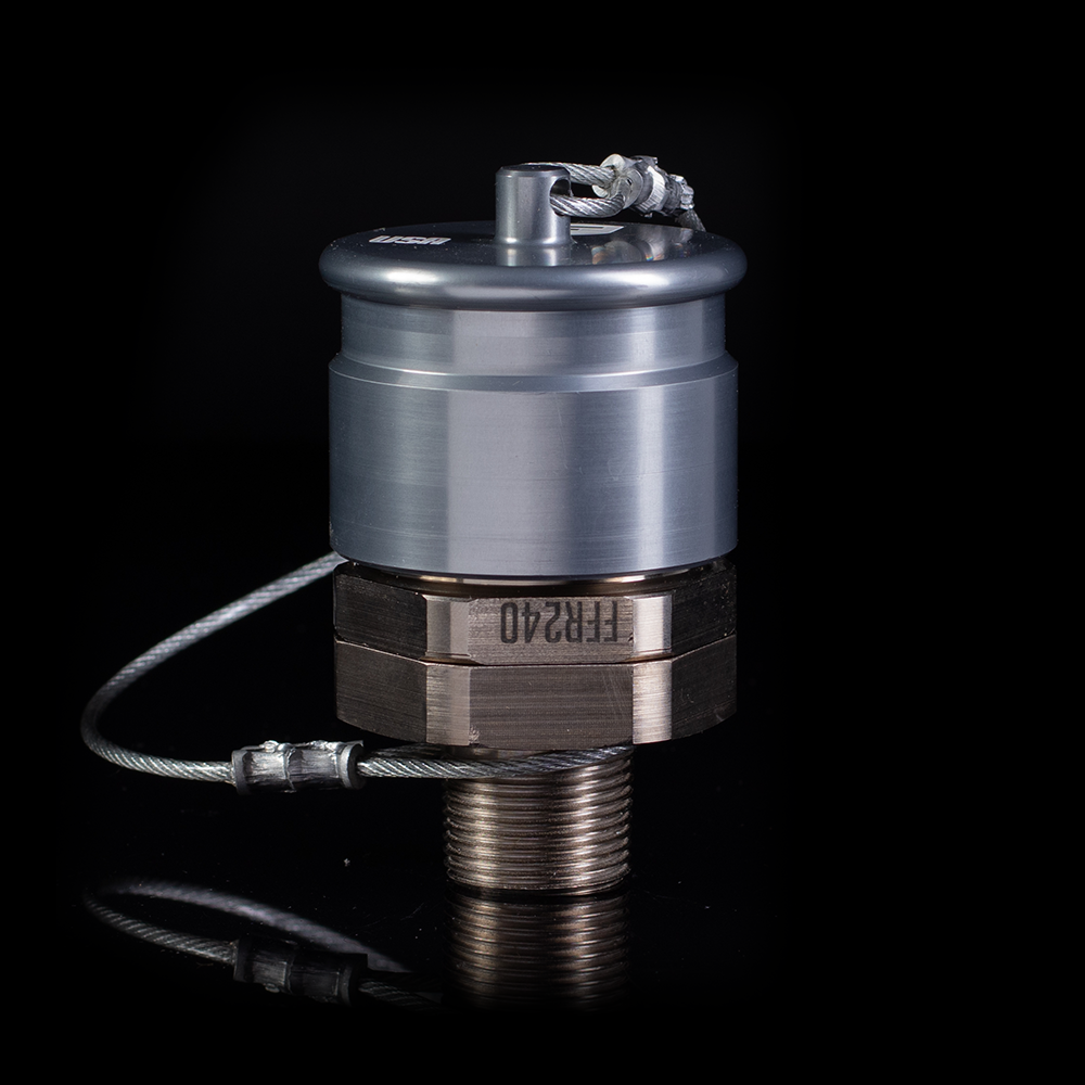 Grey industrial fluid receiver fitting