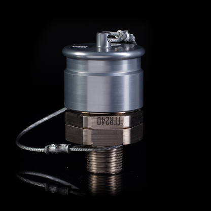 Grey industrial fluid receiver fitting