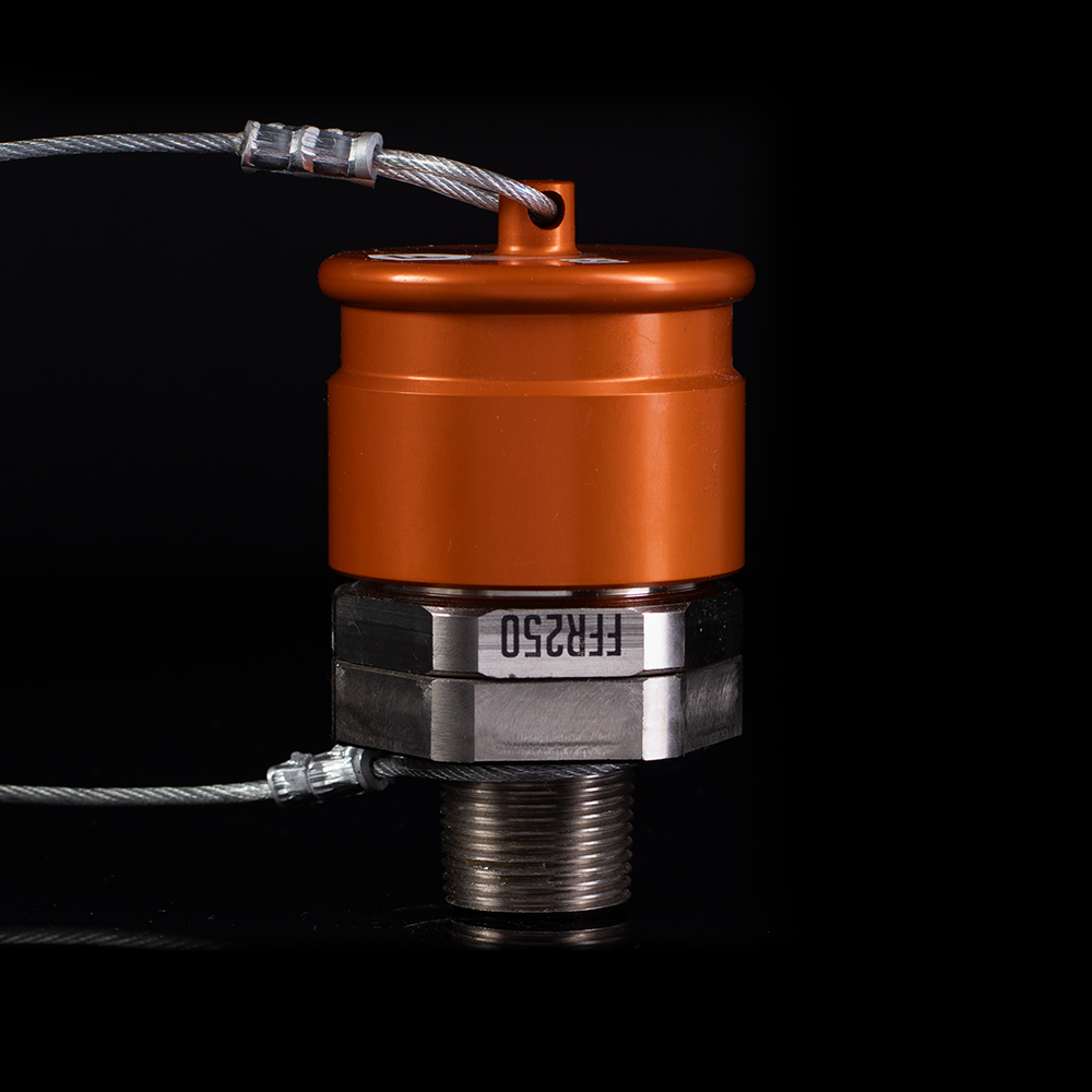 Orange industrial fluid receiver fitting
